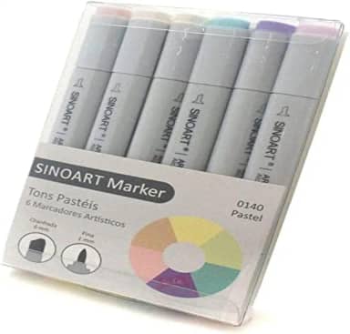 Sinoart Marcador Artístico Marker, 6 Tons Pastéis