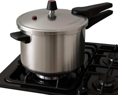 Panela de Pressão 7 Litros Aço Polido Fechamento Externo Com 2 Apitos Cabo Resistente