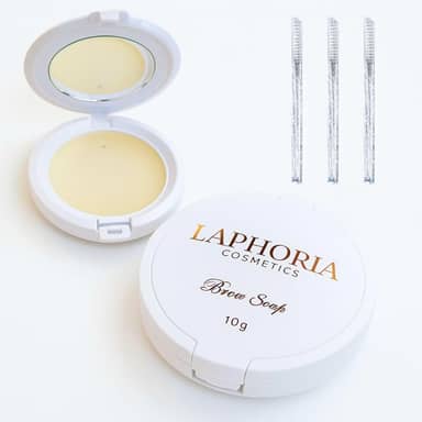 Kit Pasta Brow Soap de Sobrancelha c/Espelho Fixadora com Escova Design Lamination Pomada Modeladora Profissional Efeito Volume Hidratação Crescimento Incolor Pincel Aplicador Gel Cera Longa Duração