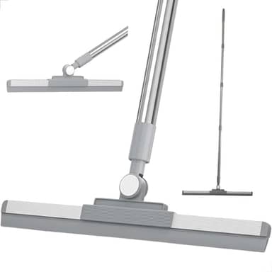 Rodo Vassoura Magica de Silicone para Limpeza, Cabo Longo 1,60 Metros, Multiuso para Lavar Secar Pisos Chao Vidros, Cabo Giro 180º - Marca Flytex