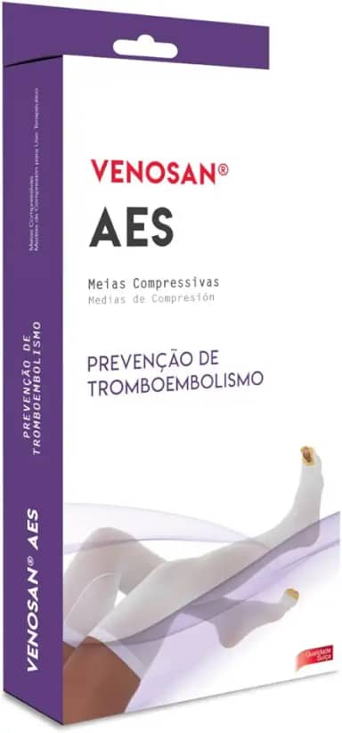 Meia de Compressão VENOSAN AES AGH 7/8 Meia Coxa 18mmHg Tamanho XG Pé Aberto Antitrombo Antiembolismo Cirúrgica Pós Cirúrgica