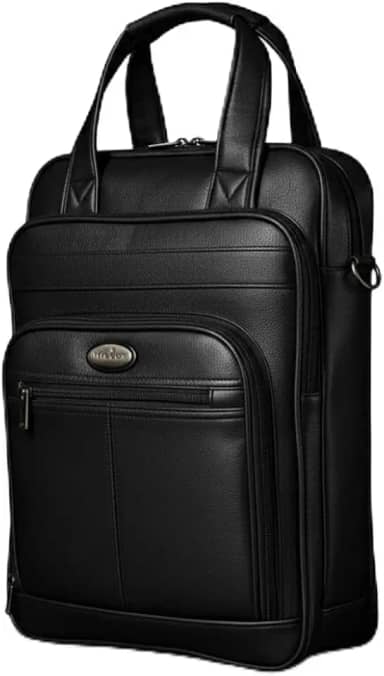 Mochila Couro Reforçada Executiva Grande Mochila para Notebook Trabalho Viagem Escola com Cabo de Aço Impermeável