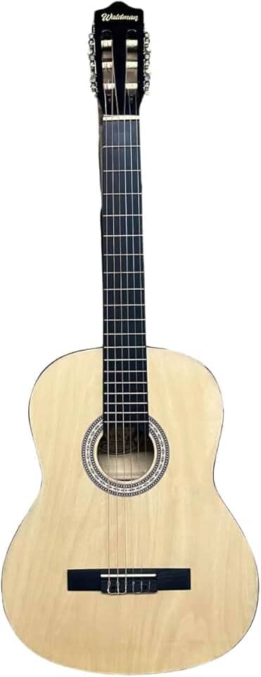 Violão acústico clássico para iniciantes 6 cordas nylon Waldman WN-18 BK - Cor: Natural