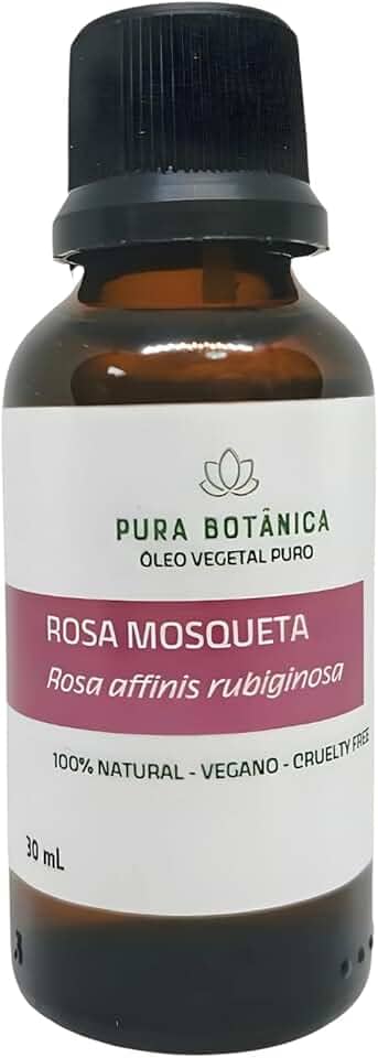 Óleo Vegetal de Rosa Mosqueta 30ml – 100% Puro Pura Botânica para Cuidados com a Pele, Regeneração Natural, Hidratação e Rotinas de Beleza e Bem-Estar