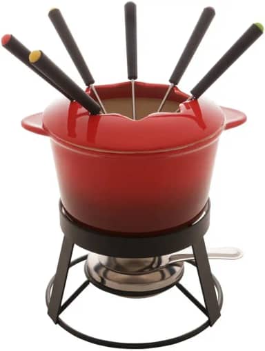 Fondue de Cerâmica Vermelho 1L 10PÇS