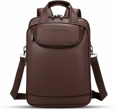 Mochila Couro Reforçada Executiva Grande Mochila para Notebook Trabalho Viagem Escola com Cabo de Aço Impermeável