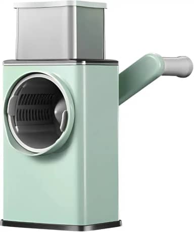 Ralador e Cortador Manual de Legumes 3 Lâminas Inox com Manivela Giratória – Fatiador Multifuncional