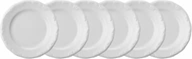 Estojo com 6 Pratos Sobremesa em Porcelana - Modelo Redondo com Relevo Pomerode - Branca - fabricado pela Schmidt