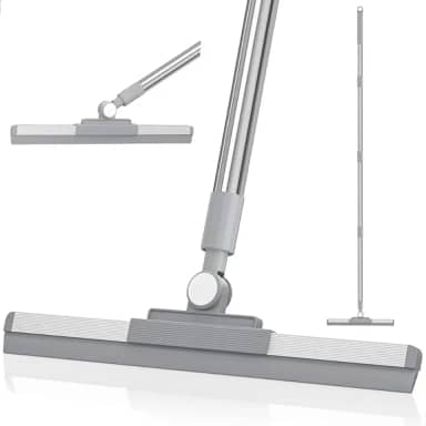 Rodo Vassoura Magica de Silicone para Limpeza, Cabo Longo 1,60 Metros, Multiuso para Lavar Secar Pisos Chao Vidros, Cabo Giro 180º - Marca Flytex