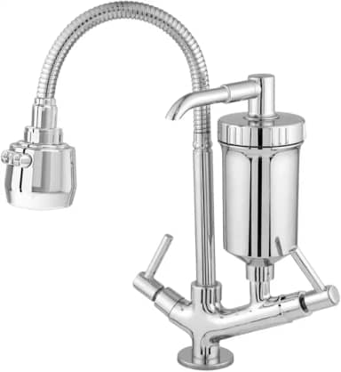 MINHA CAZZA Torneira Gourmet Com Filtro Cozinha Luxo Bancada Cromado Cinza 1/4 De Volta