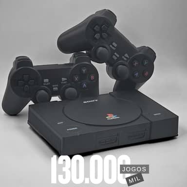 Console Retrô PSX com 130 mil jogos na memória + 2 Controles diversos Games e Jogos com 700 Jogos PS1 - Black (Black)