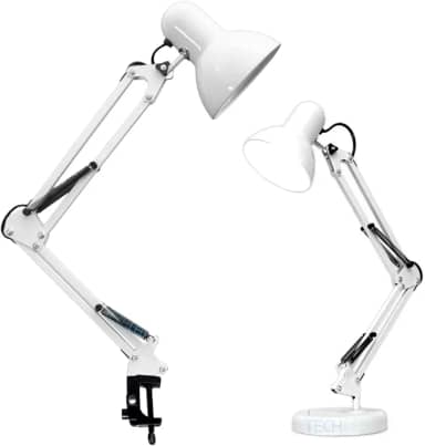 Luminaria pixar Mesa Articulada Escritorio regulavel Leitura Base metal Articulavel Branca