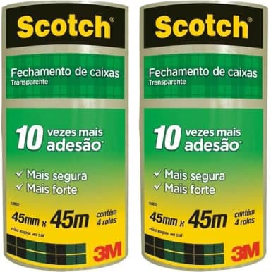 Scotch, 3M, Fita Empacotamento Transparente 45Mm X 45M 8 Unidades
