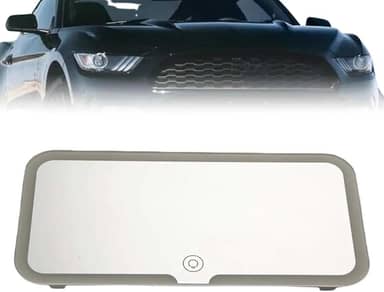 Espelho De Led Para Carro 3 Tons Usb Quebra Sol Maquiagem