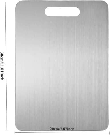 Tábua de Corte Aço Inox 304 Premium Reversível para Carnes, Legumes e Verduras - Retangular, Higiênica e Durável para Cozinha