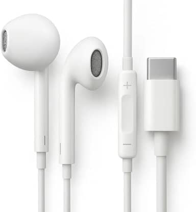 Fones De Ouvido Com Fio Tipo C Microfone Integrado Compativel iPhone 15 15 Pro 15 Pro Max 16 16 Pro Max Com Fio Fones Estéreo Compatíveis ANDROID LG Qualidade Premium