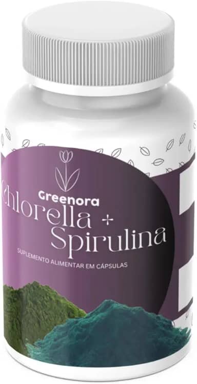 Chlorella + Spirulina - 120 Cápsulas - Greenora (1 Unidade)
