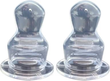 Bico de Mamadeira 100 % Silicone c /2 unidades, Anatômico - ( não serve na mamadeira boca larga) Marca SONNE. Transparente, Incolor.