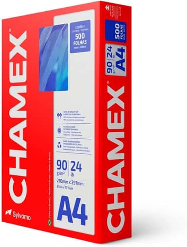 Chamex Papel A4, 210 x 297 mm, 90g, Pacote 500 Folhas, Branco Sulfite