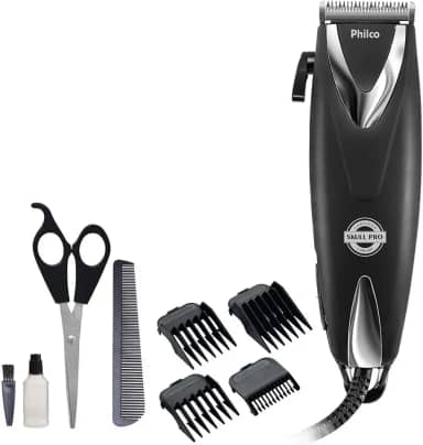 Cortador de Cabelos Philco PCR12CR Skull Pro Chrome 9 Em 1 Preto 18W 110V