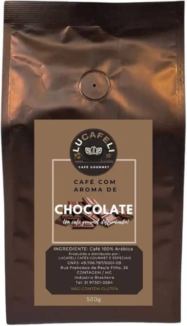 CAFÉ GOURMET AROMATIZADO 100% ARÁBICA - CHOCOLATE - MOÍDO - 500g