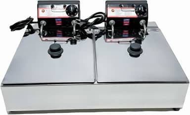 Fritadeira Elétrica Industrial 2 Cubas 10L com Tampa - Praticidade e eficiência para Diversos Ambientes (220V)