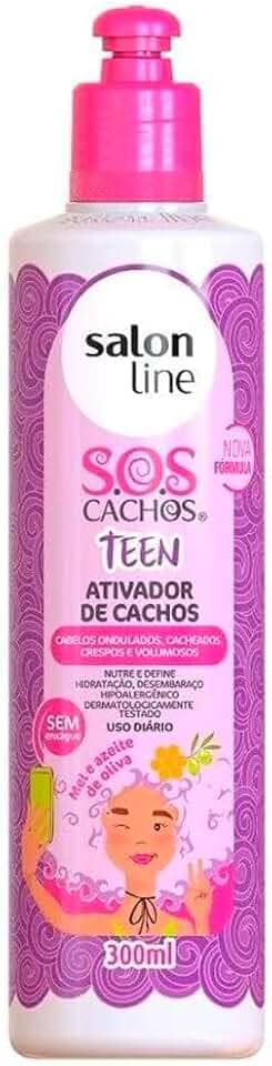 Salon Line, Ativador de Cachos, SOS Cachos Teen, Vegano - Para Cabelos Ondulados, Cacheados e Crespos, 300ml