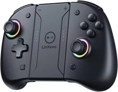Controle sem Fio para Nintendo Switch Hall Effect Bluetooth, Vibração, Sensor de Movimento, Pega Confortável, Preto Básica