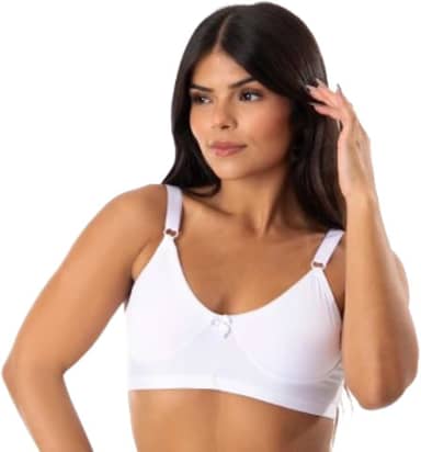 Sutiã Reforçado Sem Bojo Alta Sustentação Soutien Básico Alça Larga Regulável Sutian Sem Aro