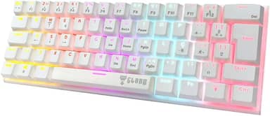 Teclado 60% Mecânico Gamer Switch Red Anti-Ghosting Função Macro + Software USB ABNT2 292x105mm Clanm (Snow Walker Branco)