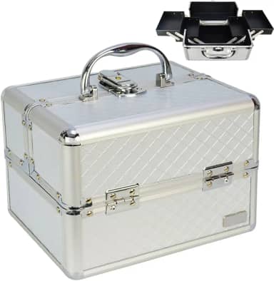 Maleta Maquiagem e Joias Frasqueira Prata CBRN19151