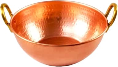 Tacho De Cobre Puro 2 Litros Multiuso Com Alça De Bronze