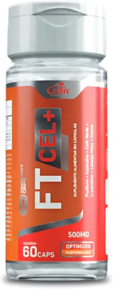 FTCELL - Spirulina, Psyllium, L-Carnitina, Café Verde, Laranja Moro e Picolinato de Cromo 60 Caps Celliv
