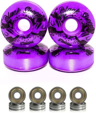 Rodas de Skate 53mm Roxo Dureza 95A com Rolamentos ABEC-5