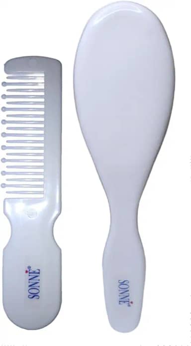 Sonne Kit Pente E Escova De Cabelo Para Bebê Branco