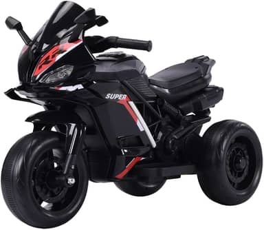 Moto Elétrica Infantil Mini 3 Rodas Frente/Ré Maxi Toys (Preto)