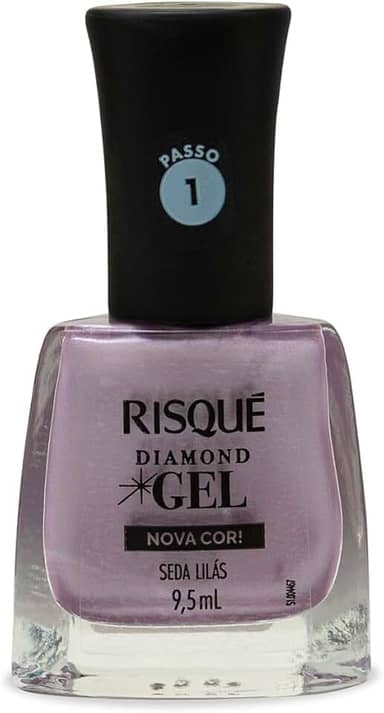 Risqué Esmalte Diamond Gel Seda Lilás Metálico 9,5ml