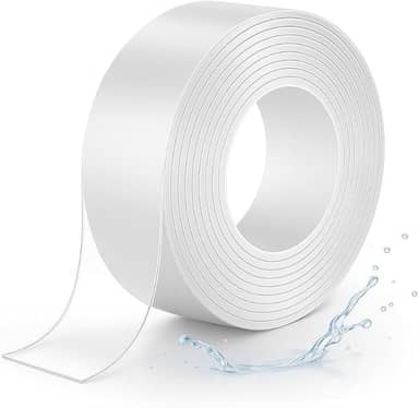 Fita Nano Dupla‑Face Transparente 3 cm × 3 m Extra Forte, Reutilizável e Lavável – Fixação Sem Furos Para Parede Decoração Casa Escritório