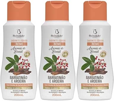 Kit 3 Sabonete Líquido Íntimo Barbatimão E Aroeira 200Ml