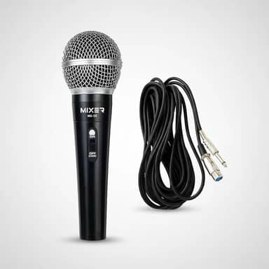 Microfone Com Fio Para Karaokê, Palestra, Igreja, Evento, Pastor, Palestra, Cabo de 3 Metros, Mixer, Preto