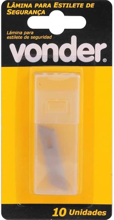 Lâmina P/Estilete De Segurança 9,0 Mm, Com 10 Peças, Vonder.