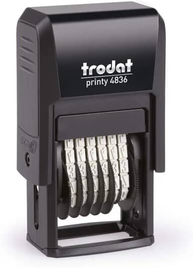 Trodat Estampado 4836 Carimbo de 15 cm de altura, 3,8 mm, preto