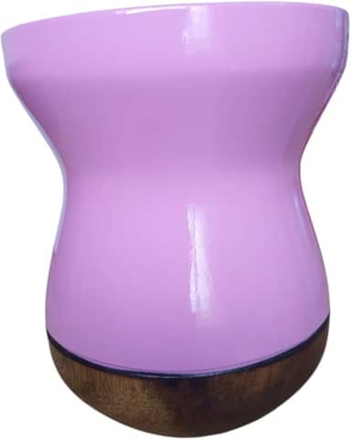 Cuia de Madeira Artesanal para Chimarrão, Rosa e Imbuia, Base em Madeira, 10x13cm, Acabamento Brilhante, Design Tradicional Gaúcho