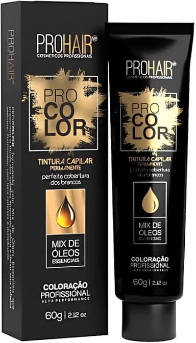 Coloração Profissional 60g Pro Color Cobertura de Fios Brancos Brilho Natural e Acabamento Perfeito (Louro Escuro 6.0, 60g)