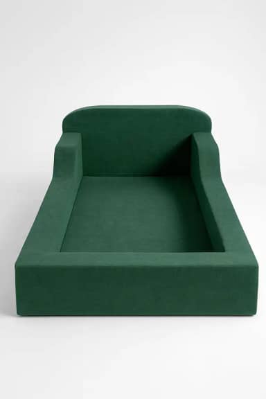 Cama Infantil Montessoriana Verde 100% Espuma, com colchão embutido 0,88 x 1,88 Altura de 40 cm