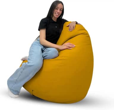 Puff Pera Com Enchimento Gigante Eventos Decoração Quarto Sala Almofadão (AMARELO)