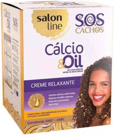 Salon Line, Creme Relaxante, Guanidina Calcio & Oil, O Kit contém 215g, 30ml, 50ml e 54ml