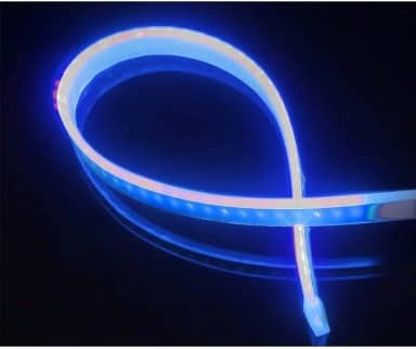 Kit 2 Peças Fita LED 60 cm DRL Flexível para Farol e Seta - Luz Dinâmica 3000K 6000K para Carro (Azul (1 par))