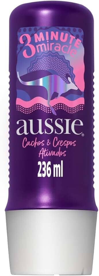 Tratamento Aussie Cachos e Crespos Ativados 3 Minute Miracle Óleo De Coco e De Jojoba 236ml, Aussie