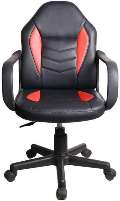 Cadeira Gamer Infantil em Couro Pvc Pelegrin Pel-9354 Preto com Vermelho